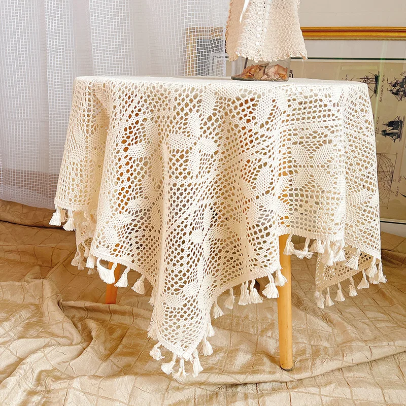 

Lace Table Cloth Woven Tablecloth Rectangle Table Cover for Table Dust-proof Tea Table Cover Obrus Tafelkleed mantel mesa nappe