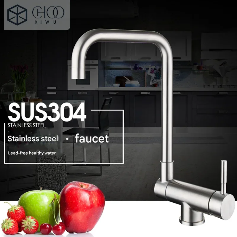 

Brushed Gold kitchen Sink Faucet 360 Rotation Folding Kitchen Faucet Stainless Steel Lead Bathroom Sink Faucet Mixer Tap