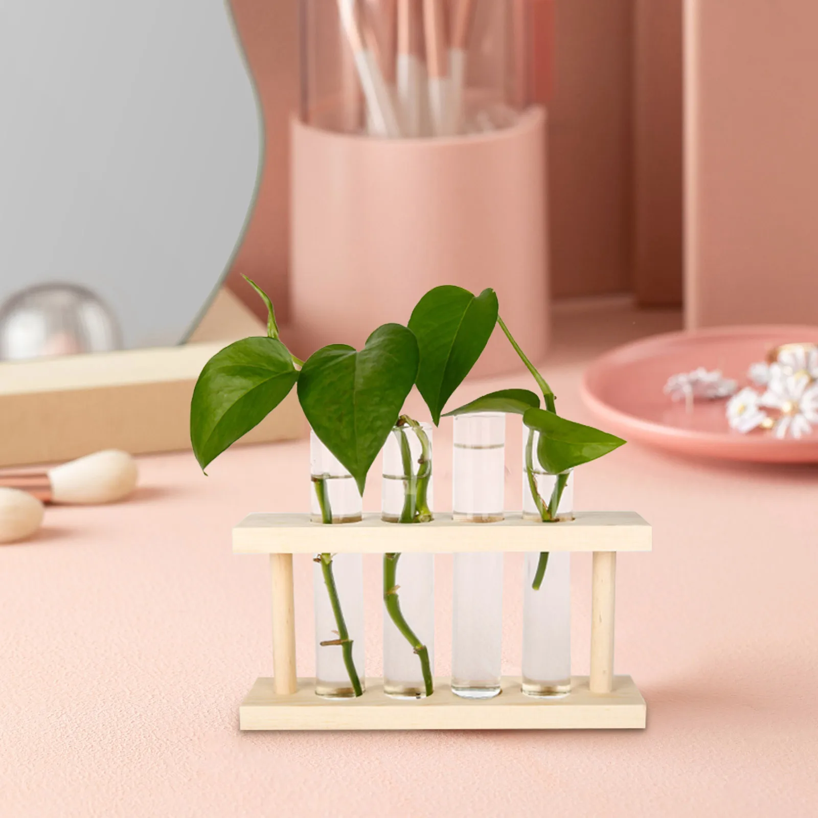 

6pcs Hydroponic Flower Vase Test Tubes Clear Desktop Plant Decor Propagation Vase DIY Arrangement Transparent Material Easy