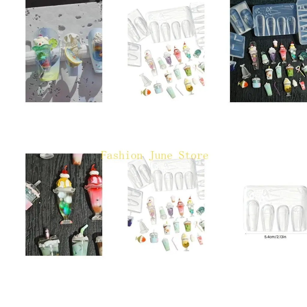 

N5KA художественная форма для ногтей в форме чашки для напитков, индивидуальные шаблоны дизайна ногтей для смоляных подвесок, и
