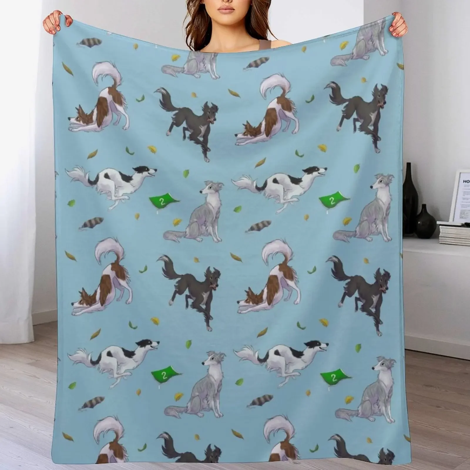 Frolicking Silkens Throw Blanket Cozy Microfiber Throw Blanket for Home Bedroom