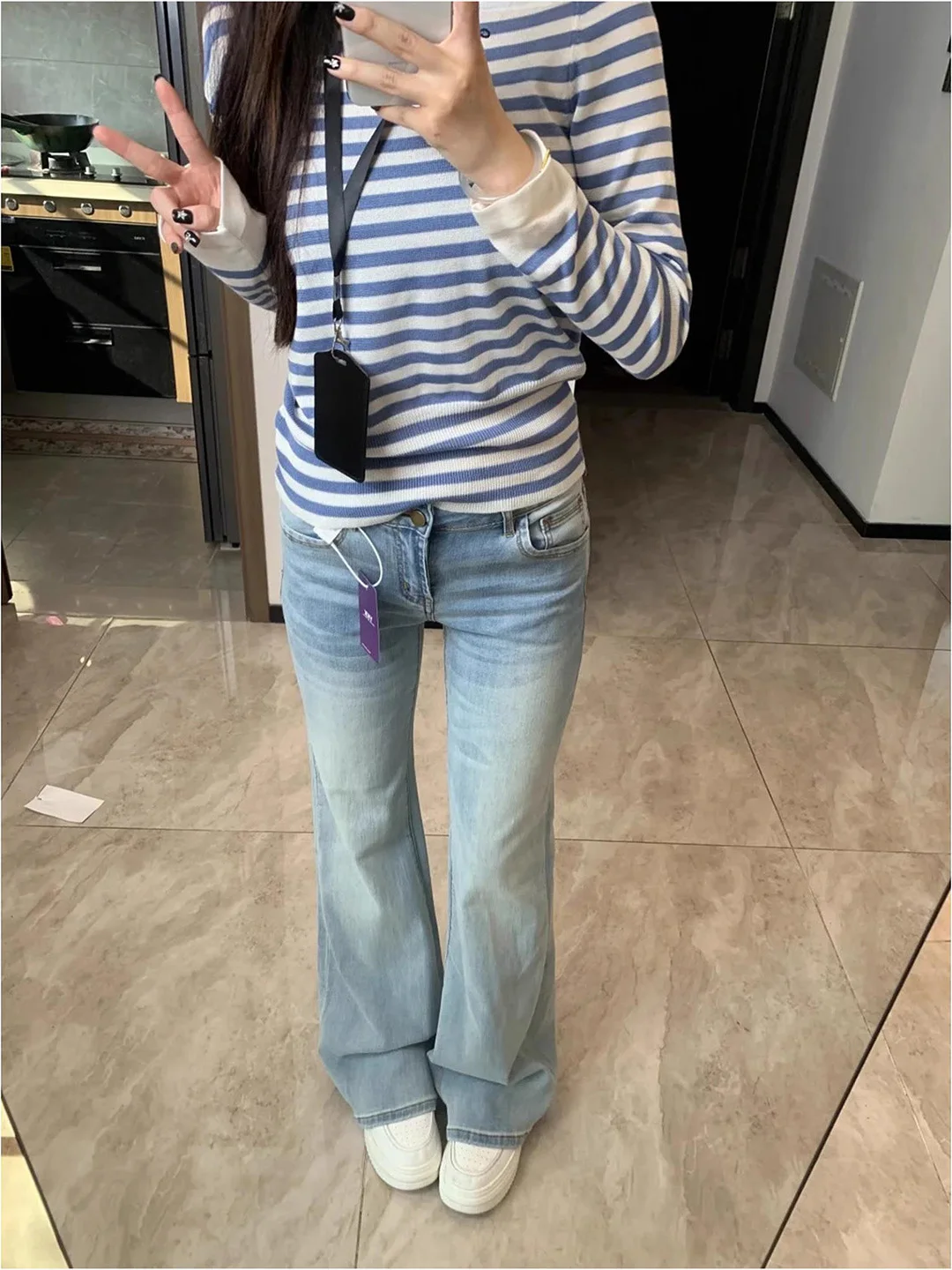 

Summer 2026 Women's Slim Fit Ice Blue Denim Pants High Waist Wide Leg Soft Cotton Non-Stretch High Waist Zipper Closure Loose...