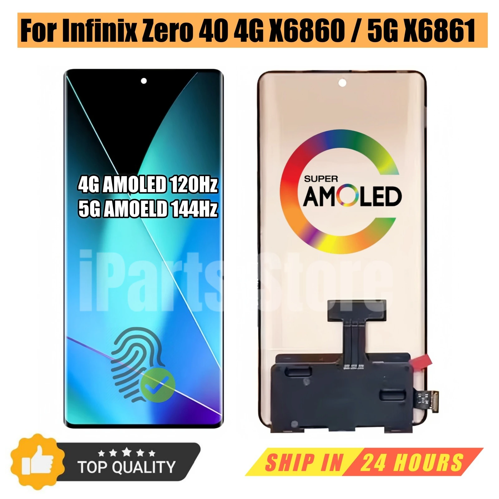 iparts-replacement-new-display-for-infinix-zero-40-4g-x6860-5g-x6861-amoled-touch-screen-with-frame-assembly-oem-all-funcations