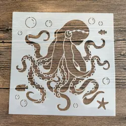 20 *20 cm  DIY octopus mandala mold for painting stencils stamped photo album embossed paper card on wood, fabric, wall