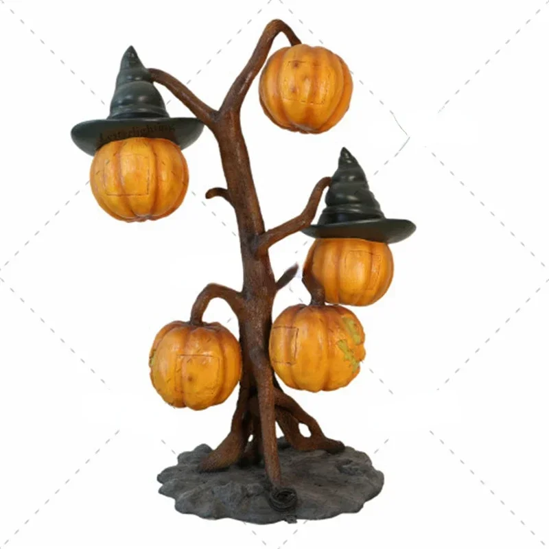 

Pumpkin Lantern Tree Mice Reaper Pumpkins in Cauldron Pillar Mice Witch Bat Cat Duck Owl Tarantula Fiberglass Painted Witch