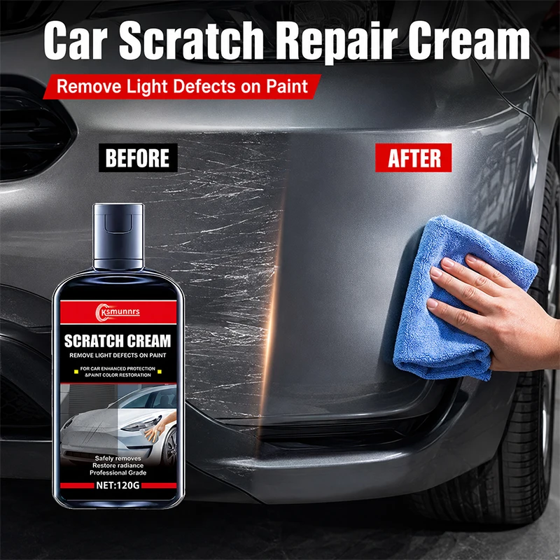 120g Car Paint Scratch Remover, Repair Polishing Cream and Nano Coating Agent for Most Vehicle Colors and Surface Restoration