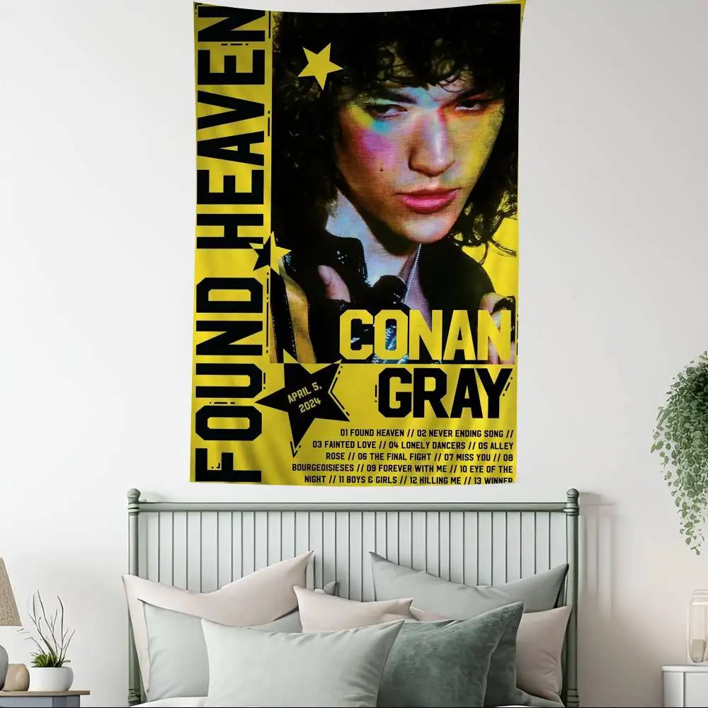 Pop Singer Conan Grays DIY Wall Tapestry Hippie Flower Wall Carpets Dorm Decor Wall Art Decor