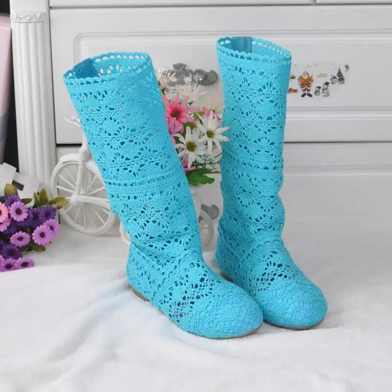 Crochet summer boots boots new shoes lace hollow crochet boots XL hollow fashion women\'s boots