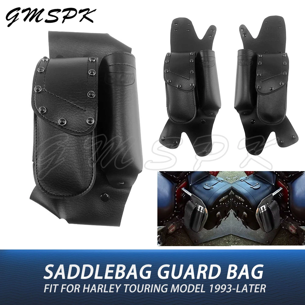 

Motorcycle Saddlebag Guard Crash Bar Bag With Water Bottle Holder Fit for Harley Touring Electra Street Glide Road King FLHTK