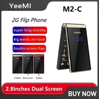 YEEMI M2-C Brand New 2G Mobile Phone Flip Phone 2.8inches Dual Screen Big Letters MP3/MP4 Player Original Cellphone for Elderly