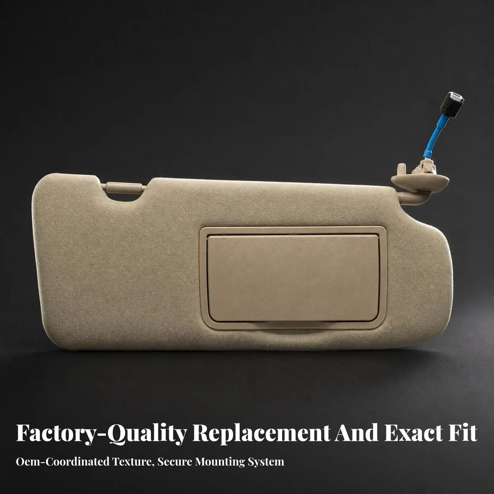 Sun Visor Replacement for C-RV 2017-2022 Right Side with Built-in Vanity Mirror Beige PVC Material Anti Glare Shade