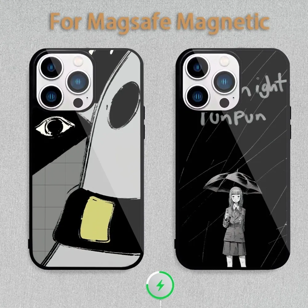 Goodnight p-punpun Phone Case For Magnetic Inductive Charging iPhone 11 12 13 14 15 Max Pro Mini Plus Shell