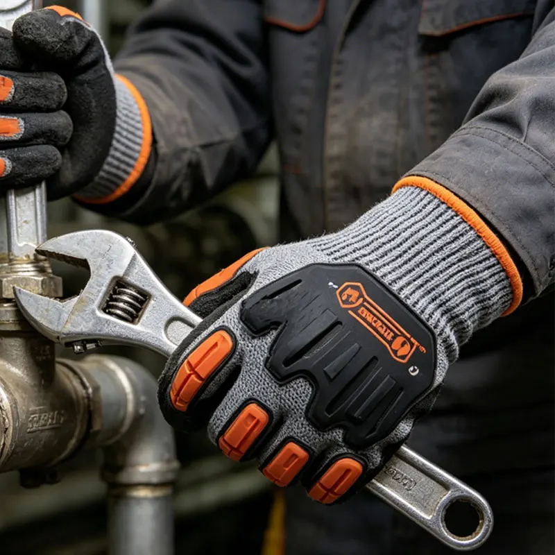 Level 5 Cut-Resistant Gloves, Firm Non-Slip Grip, Heavy Duty Work, Durable & Breathable Nitrile Sandy Coated, Touchscreen Gloves