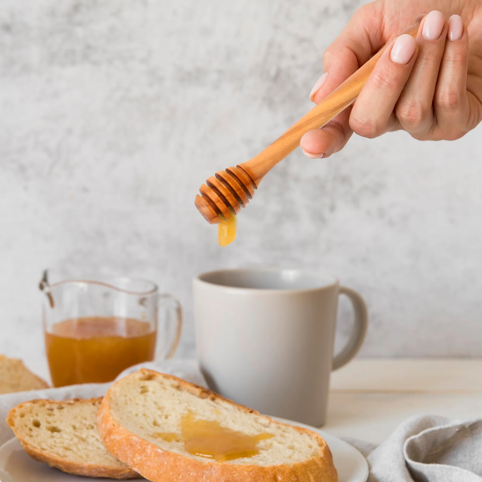 

Wooden Dipper Stick Natural Wood Dippers For Coffee Tea Kitchen Honey Stirring Rods Reusable Honey Spoon