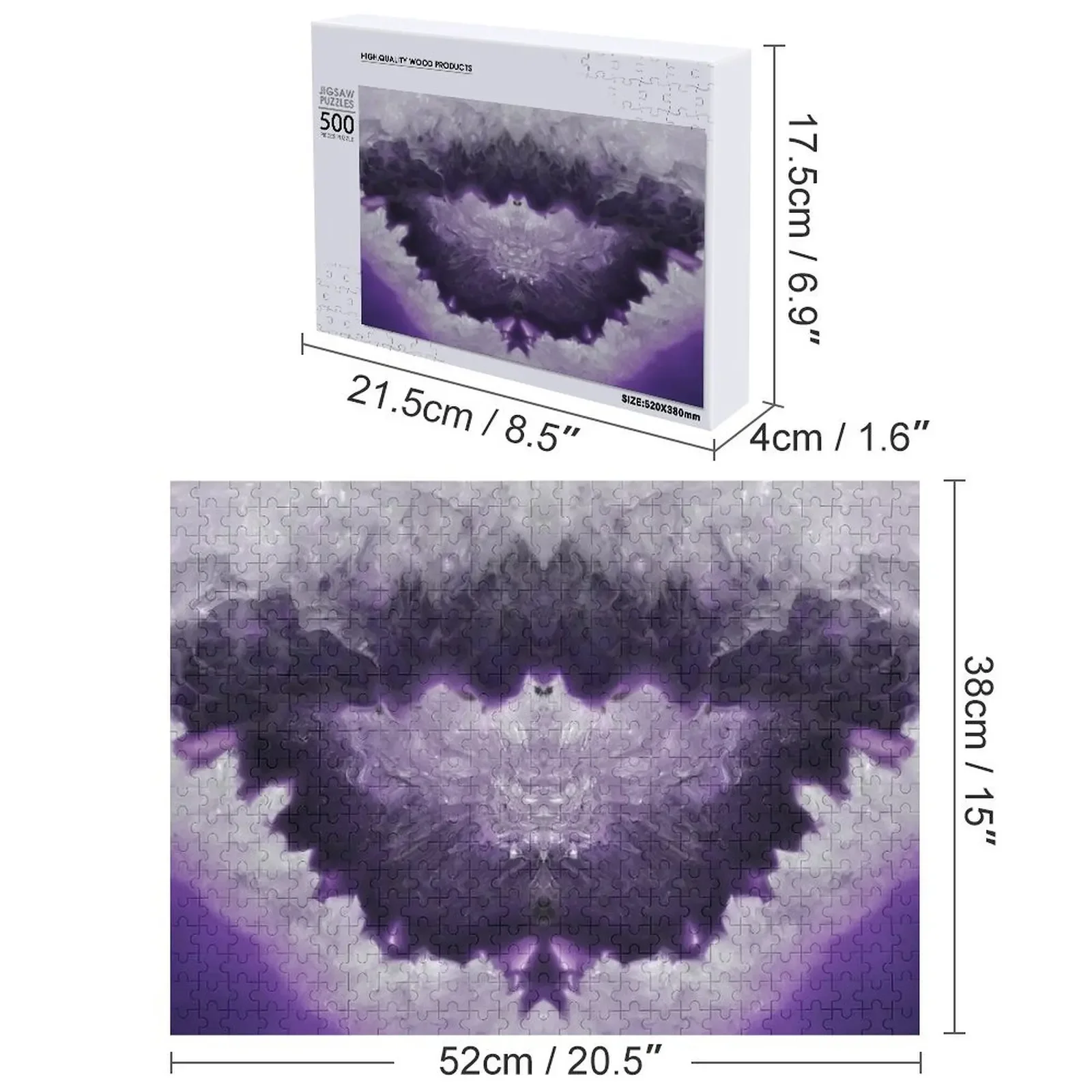 Ametista Geode Tie Dye//Impressione di un pipistrello Puzzle Gioco Bambini Personalizzato Bambino Adulto Puzzle in legno Pezzi Adulti Puzzle