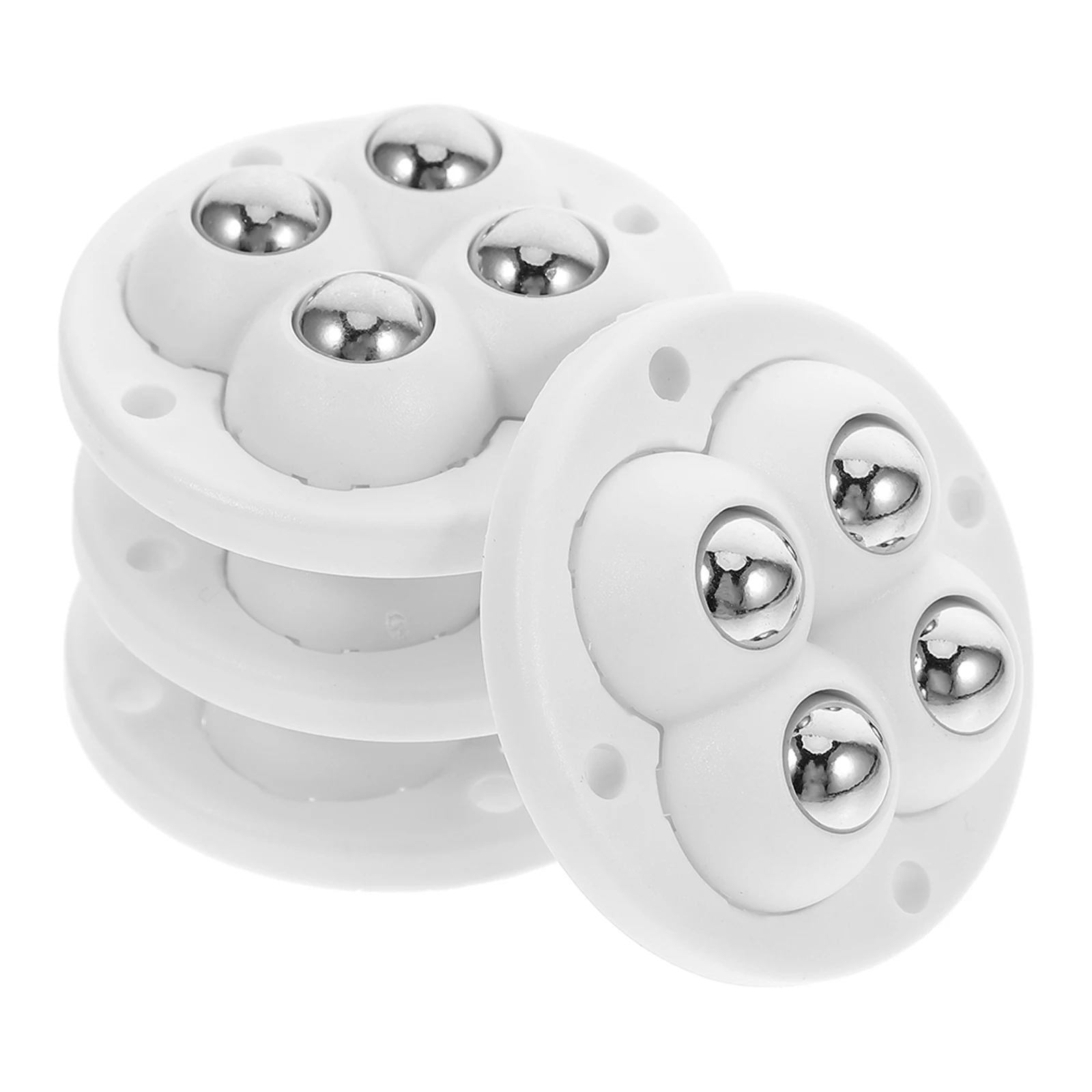 

4 Pcs White Mini Self Adhesive Swivel Casters Furniture Appliance Wheels Smooth Mobility Easy Installation No Drilling ABS