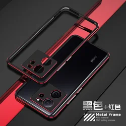 Two-color aluminum alloy frame mobile phone case for Xiaomi 13T Xiaomi 13T Pro anti-fall simple screw lock protective cover