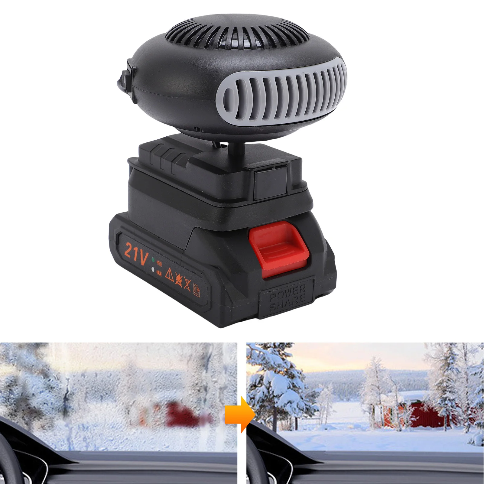 

Car Heater Fan ABS Portable Car Window Defogger Small Space Heater for Electric Tricycles Cars Office Indoor Use