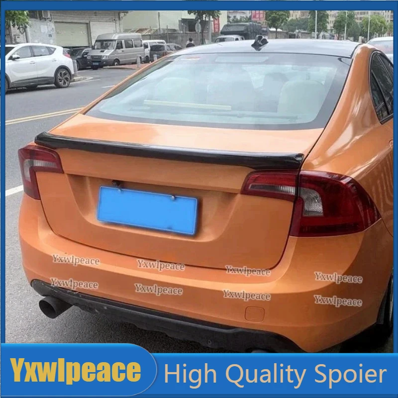 For Volvo S60 T3 T4 T5 S60L 2012-2017 High Quality ABS Plastic Primer Color Rear Trunk Lip Spoiler Body Kit Accessories