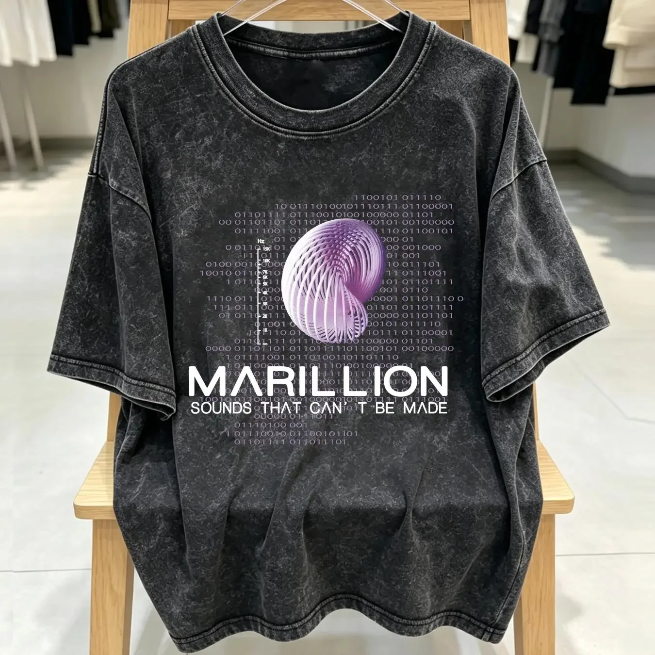 washed T Shirt Marillion Sounds on Tour 2013 Band Rock black TE6759 vintage Washed Breathable designer clothes Unisex Stylish