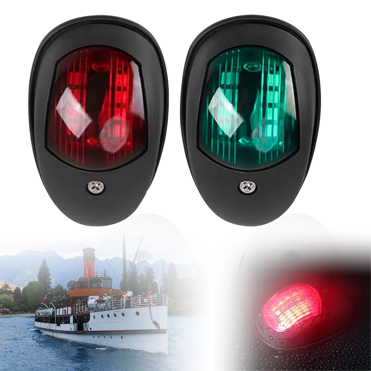 Lampada di avvertimento del segnale della luce di navigazione a LED da 2 pezzi lampada di navigazione per barche Marine Ligh per barche elettriche e Yacht Skiff
