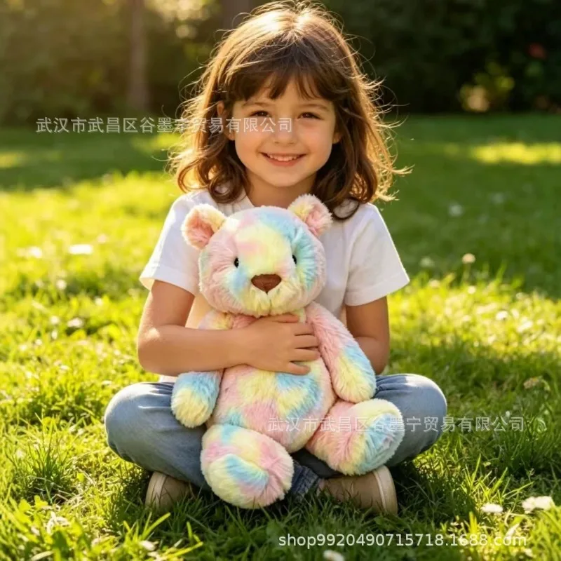 

New Rainbow Rabbit Bear Plush Toy Dolls Appease Dolls To Give Girls Gifts.