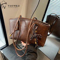 PU Leather Shoulder Bags For Women 2025 Spring Y2K Trend Female Crossbody Bag Lady Handbags And Purses Retro Tote Bag
