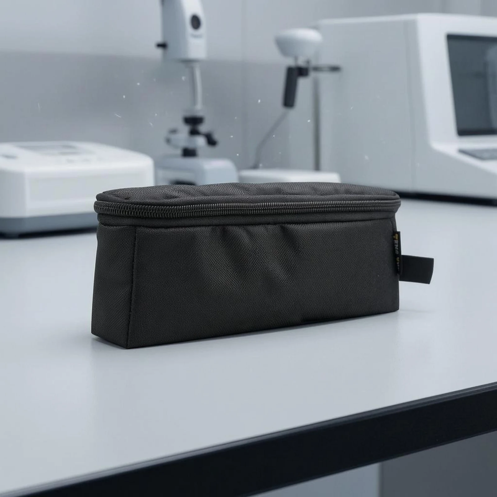 

Handheld Storage Bag Oxford Cloth Zippered Storage Bag Zip Pouch Rectangular Carrier Black