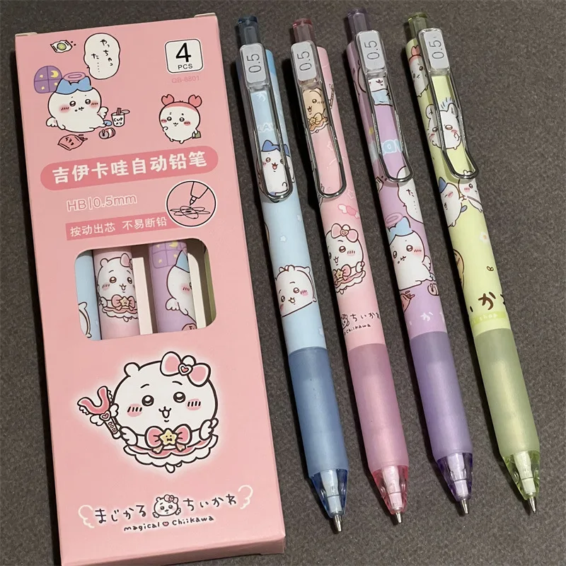 4Pcs Cartoon Cute Chiikawas Pencil Children's Drawing Kawaii Stationery School Supplies Aesthetic Pens Student Stationery Gifts