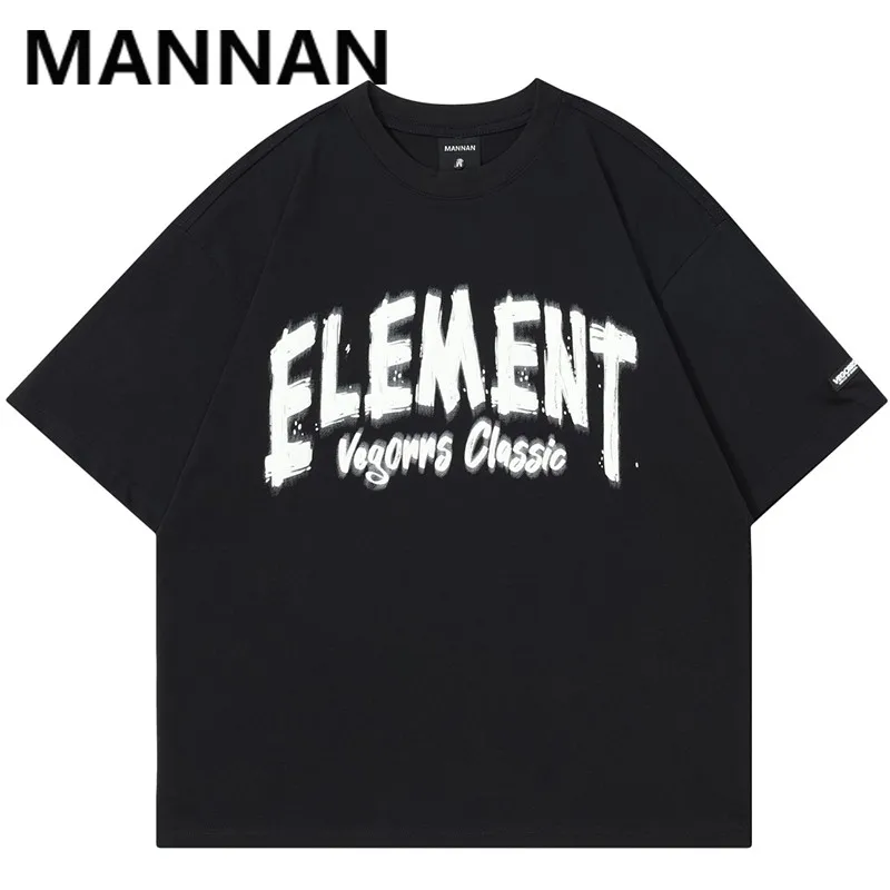 Harajuku Summer Hip hop Easy Short  Sleeve Streetwear Tshirt Tops Tees Tees cotton Letter printing T-Shirt Fashion Loose  2024