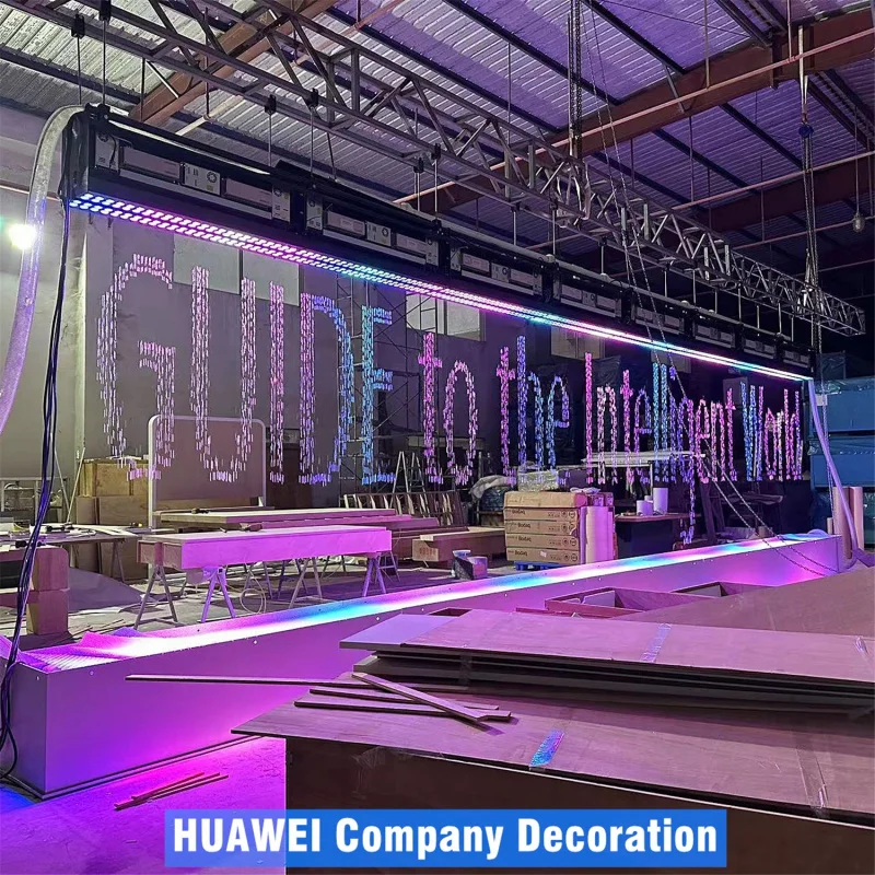 Fuente de pared de partición móvil personalizada, luz Led, pared de cortina Digital