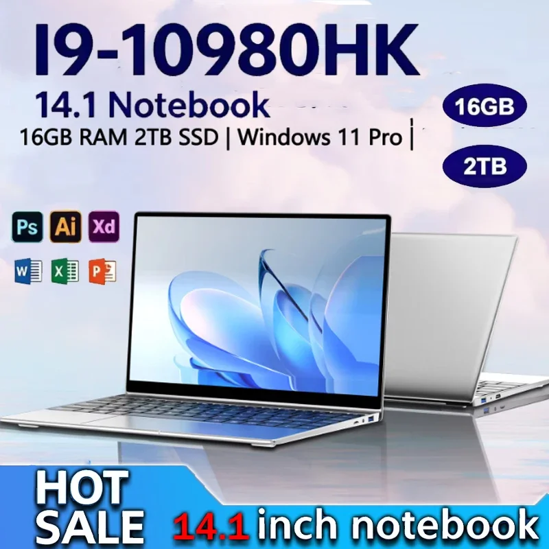 2026 Intel Core i9-10980HK Notebook Windows 11 Pro 14.1inch Laptop 16GB RAM 1TB/2TB SSD Fingerprint UnIock Office Game Laptops