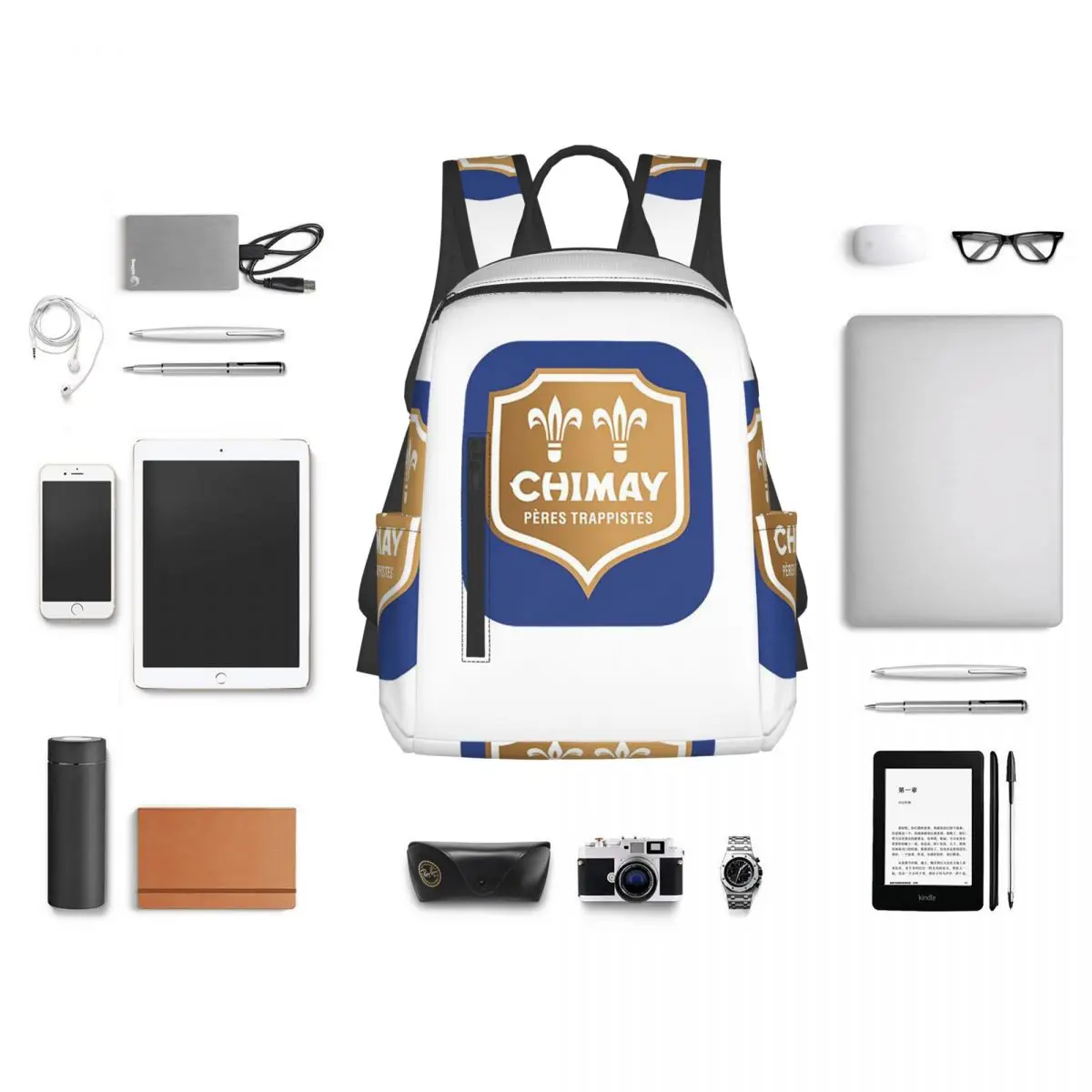Chimay Logo Backpack Student BookBag Kids School Bag Computer Shoulder Bags Boys Girls - view 4