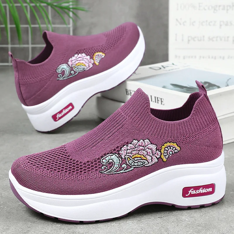 

Spring Women's Casual Sneakers Height Increase Women Loafers Breathable Comfortable Platform Shoes Non Slip Women Shoes 2026 New