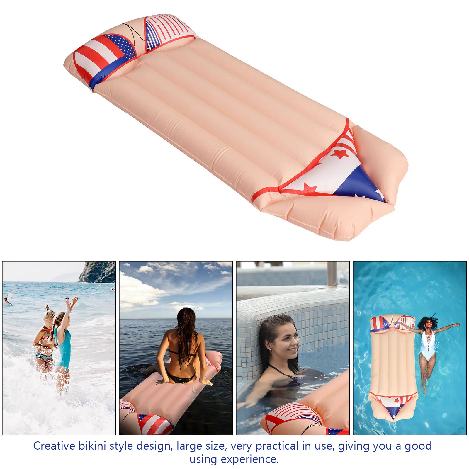 

Inflatable Floating Bed Swimming Pool Toy on Water Mat for Floaters Adults Row Floats