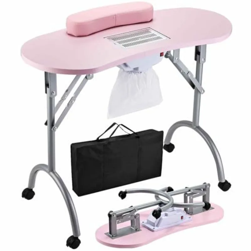 Foldable manicure table portable manicure table stall manicure table with cosmetic case drawer hand pillow