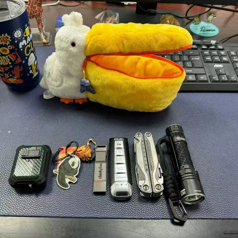 Pelikaan Opbergtas Cartoon Kawaii Dierentuin Pelikaan Opslag Pluche Portemonnee Grappige Pen Tas Hoofdtelefoon Tas Make-up Tas Kinderen Gift