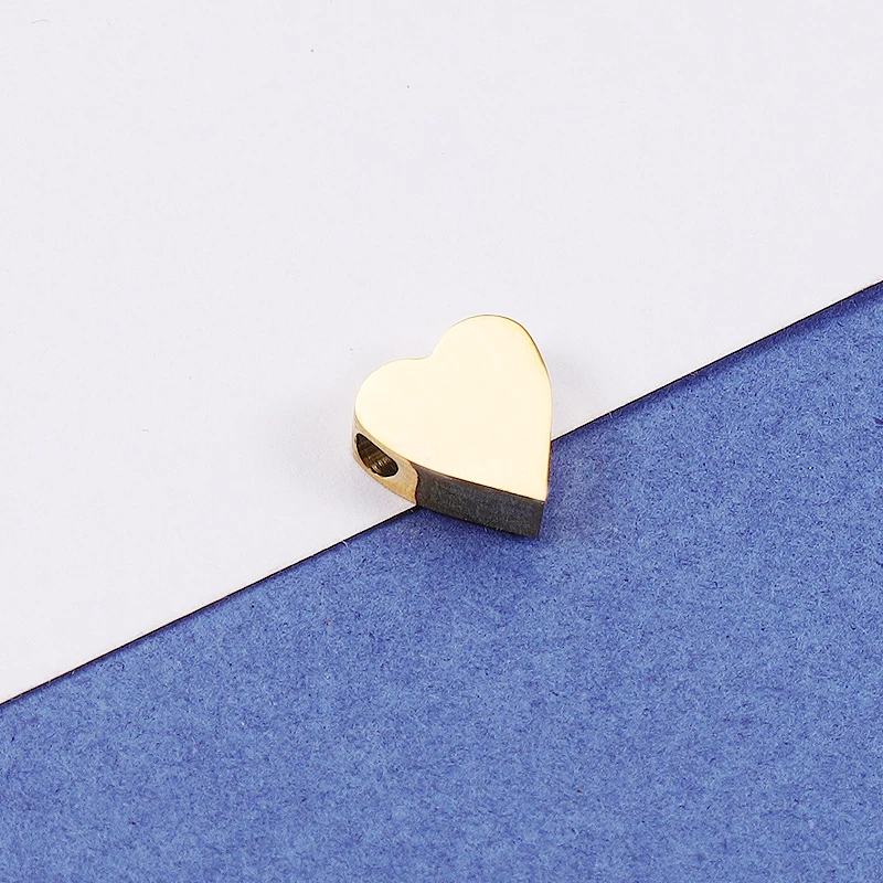Fnixtar Spiegel Poliert Edelstahl 1,8mm Kleine Loch Liebe Herz Charme Perlen Für Frauen DIY Schmuck Geschenk 3*8mm 20 teile/los – Detail 6