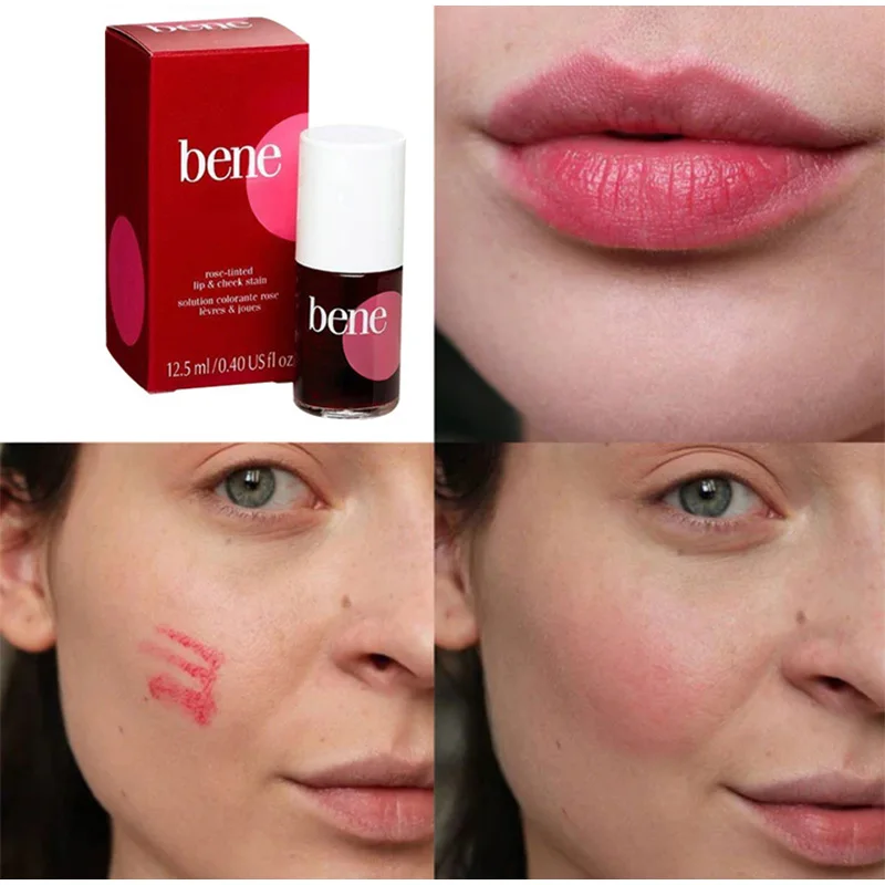 Espelho Líquido Lip Gloss, Impermeável, Dupla Utilização, Lábios Naturais, Bochechas Líquido Lip Tint, Hidratante, De Longa Duração, Sexy Red Lip Cosméticos