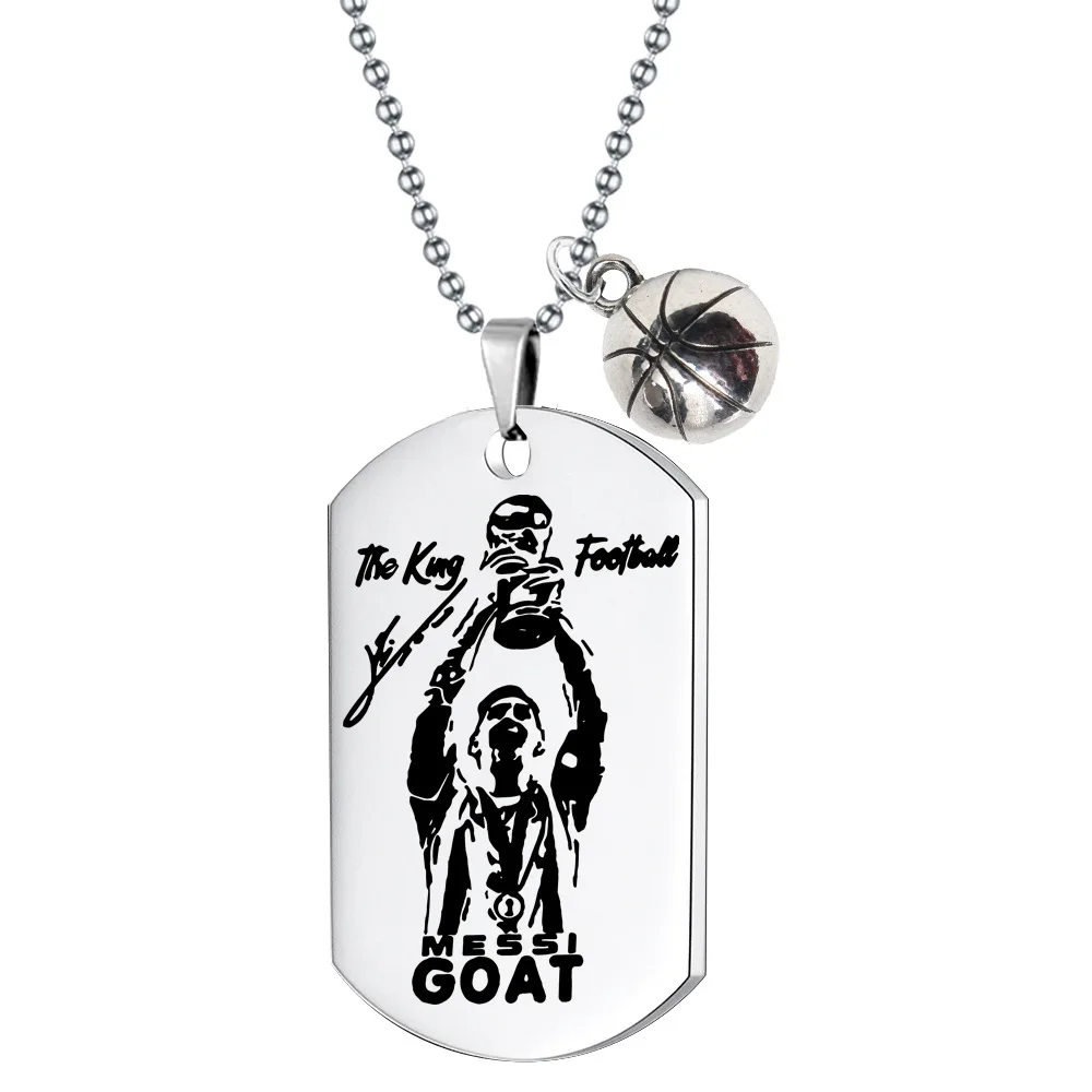 ميسي قلادة من الفولاذ المقاوم للصدأ نيمار كرة القدم نجم كرة القدم كريستيانو رونالدو قلادة مجوهرات المشجعين اكسسوارات مجموعة هدية #4