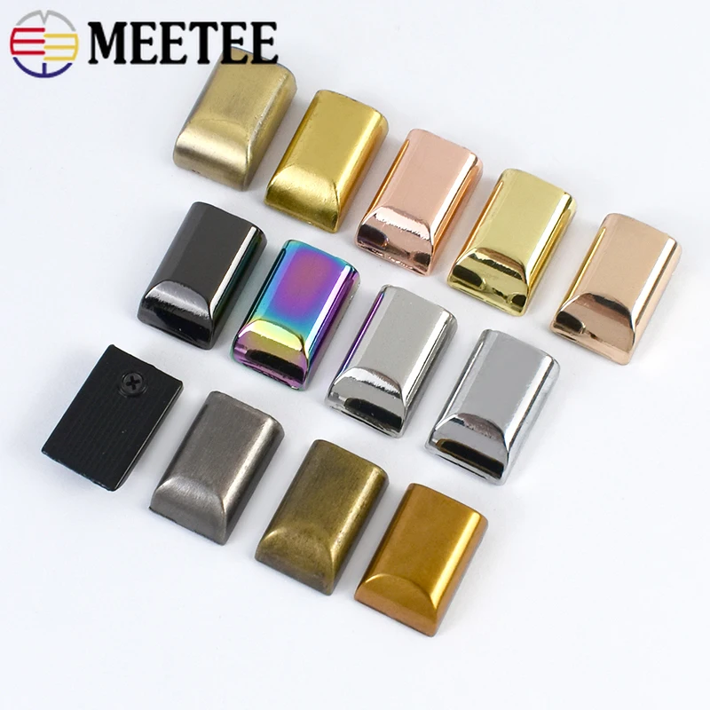 Meeetee 10-50Pcs Metal Zipper Tail Clip Handbag Rope Cord Stopper Detachable Screw Plug Head Bag Clasp Sewing Hardware Accessory