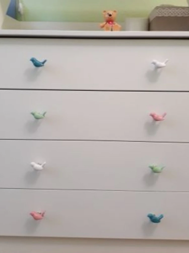 1 Stück niedliche Vogelform Keramikgriffe für Möbel, verschiedene Farben, Schrankgriffe, Heimdekoration, Griff für Kinderzimmer, Kinderknöpfe