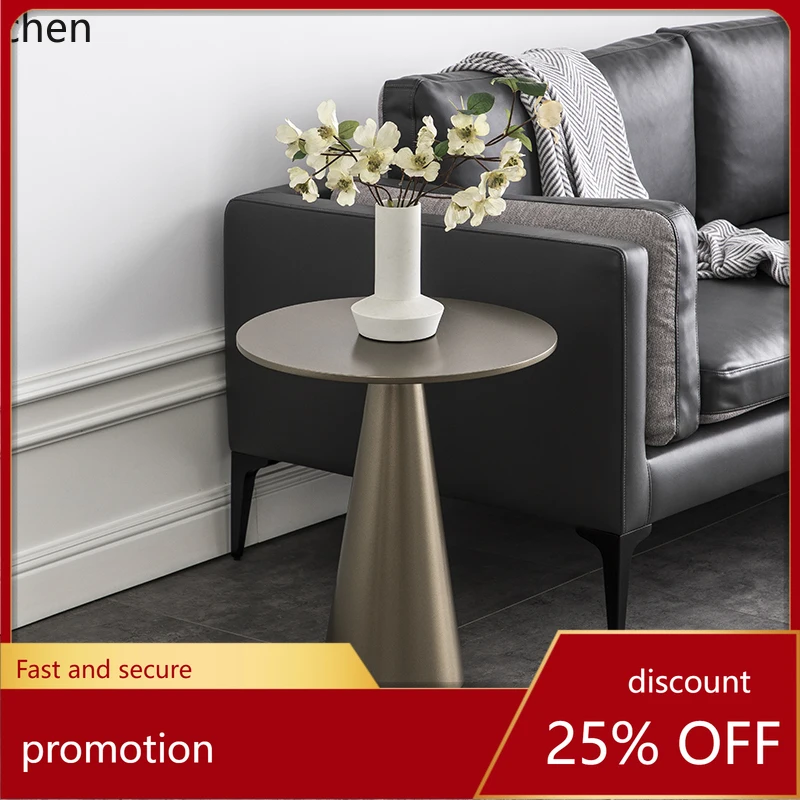 

HXL side table modern minimalist metal round small coffee table sofa corner table style