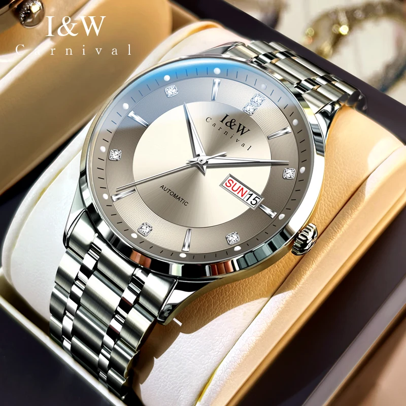 

Carnival Brand High-end Series Luxury NH36A Movement Mechanical Watch Men Stainless Steel Sapphire Automatic Date Watches Mens