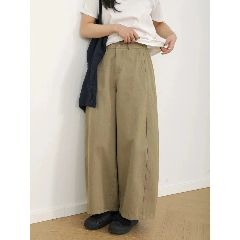 Koreanische lässige, einfarbige Basic-Hosen für Damen, modische, schlichte All-Match-Damenhosen, Sommer, neue lässige, weiche, lange Hosen in Übergröße – Detail 2
