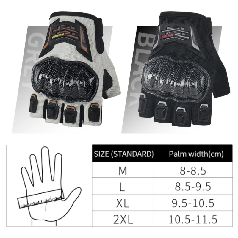 

Ones Again Half Finger Gloves For Bicycle Riding Gloves With Carbon Fiber Protection Motorbike Gloves