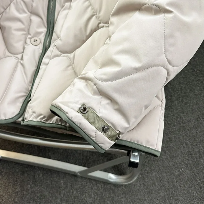 Chaqueta acolchada de algodón estilo uniforme de béisbol de invierno para hombre nuevo patrón de calabaza costura Parkas con bloqueo de temperatura abrigo grueso y cálido