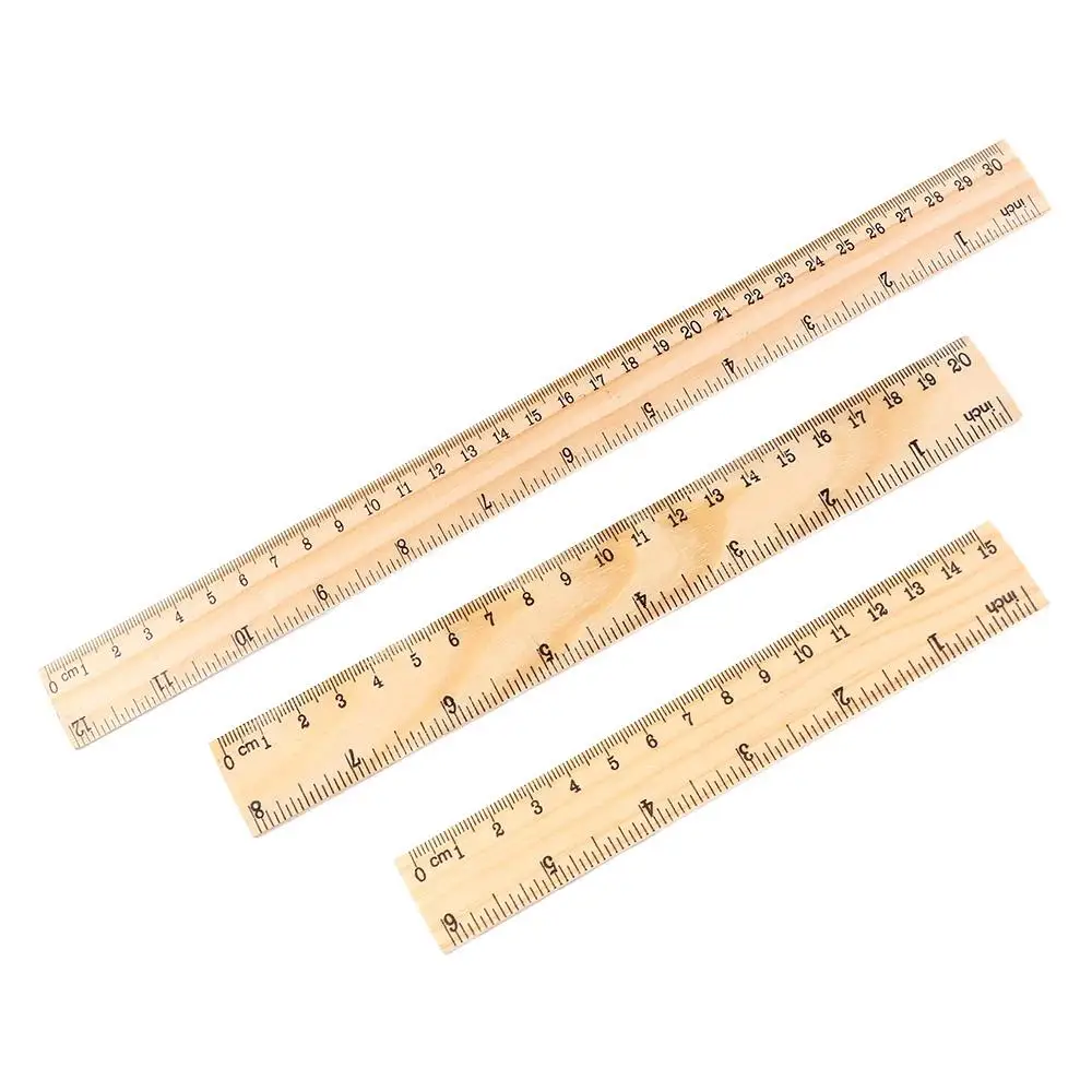 Desk Accessories Office 15/20/30cm Stationery Teacher Children Straight Rulers Drawing Rulers Rulers Wooden Rulers