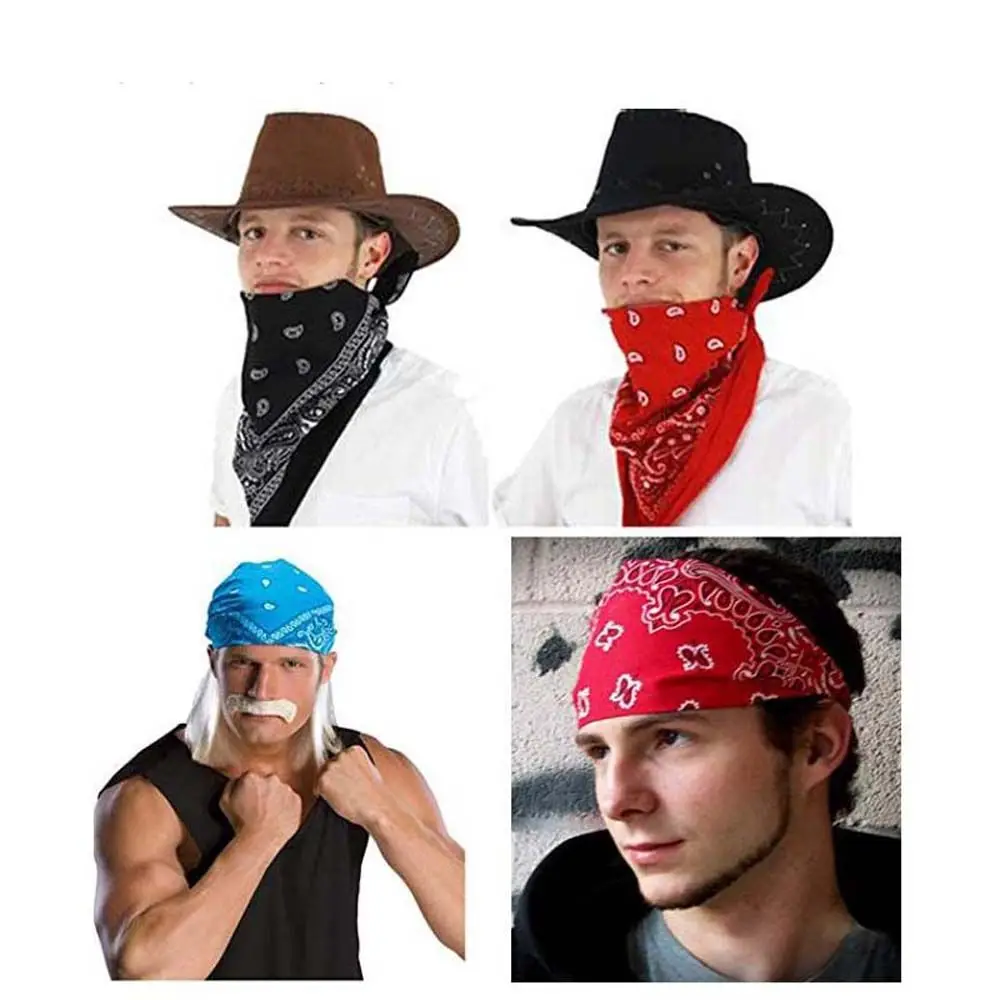 Sports Supplies Headwear Handkerchief Hair Band Wristband Paisley Bandana Printed Square Scarves