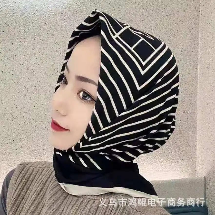 Luxury Brand Print Headband Scarf Women Fashion Silk Satin Hair Band Bag Wrist Foulard Bandana Neckerhicef Shawl Wraps Hijab New